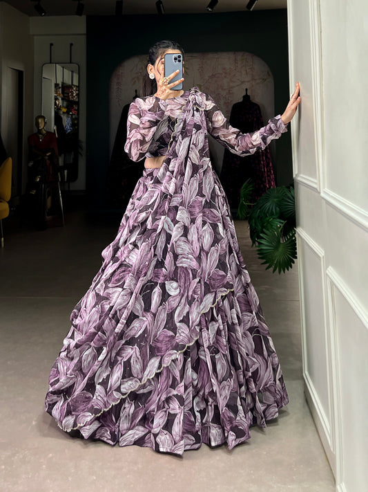 Tabby Silk Hotfix Lehenga Choli – Glamorous Printed Designer Ethnic Wear