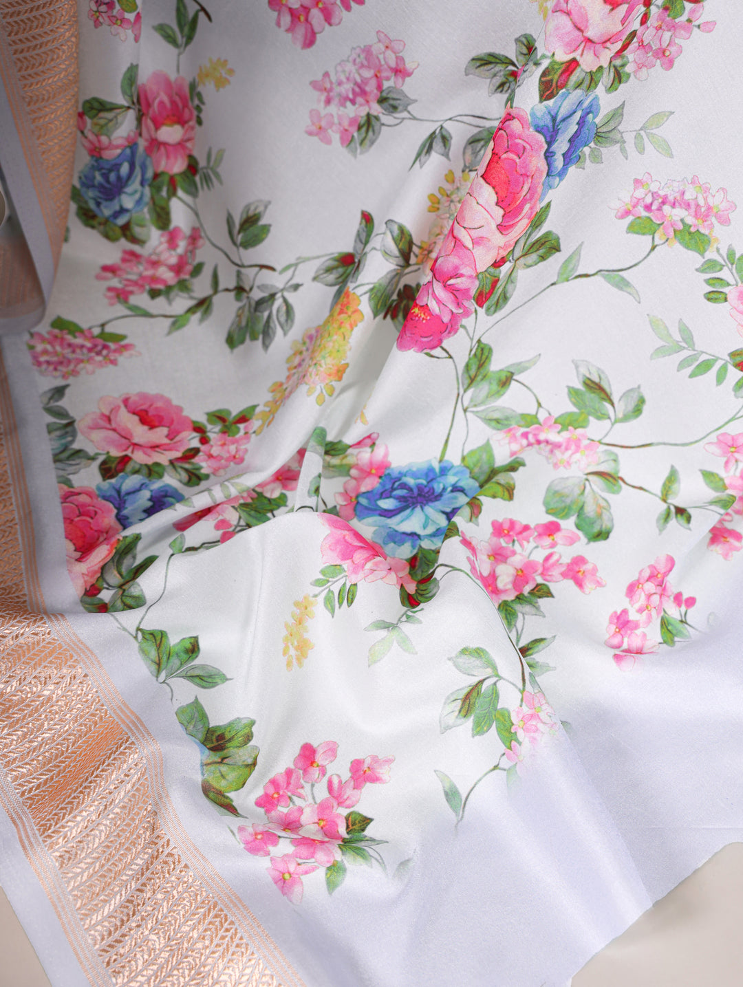 Tasar Silk Printed Saree with Viscose Border – Premium Saree Collection