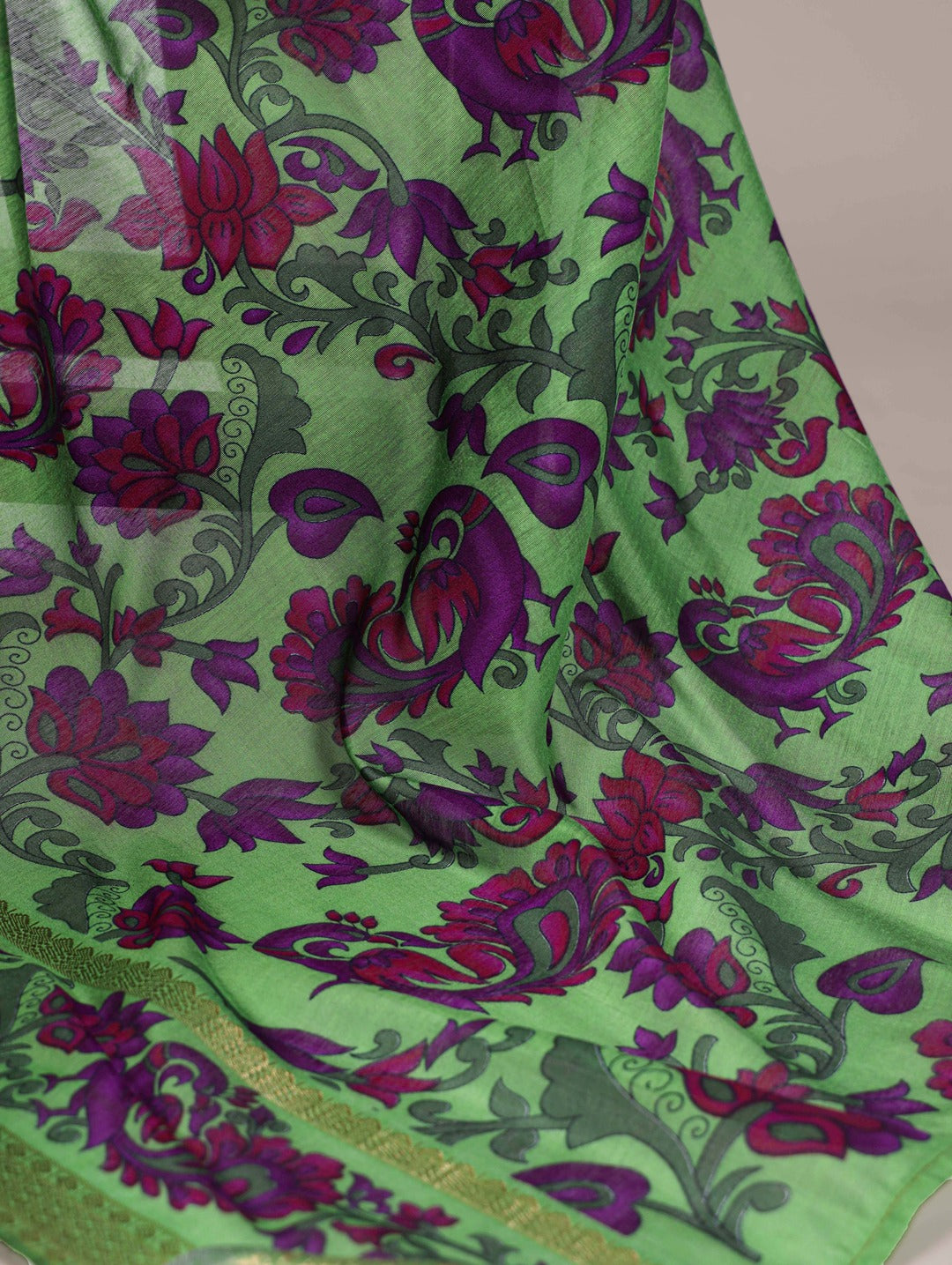 Chanderi Printed Saree with Zari Weaving Work – Elegant Saree Collection