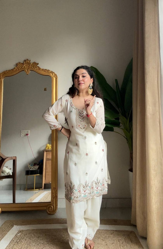 Elegant Embroidery Salwar Suit With Dupatta