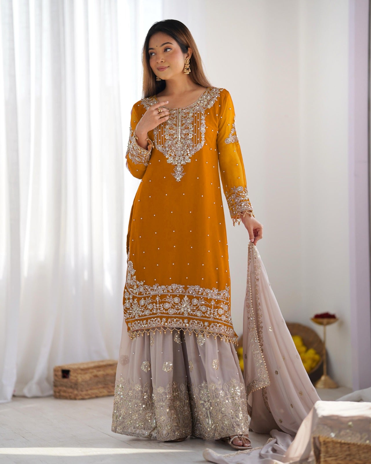 Yellow Color Festival Designer Suit With Dupatta