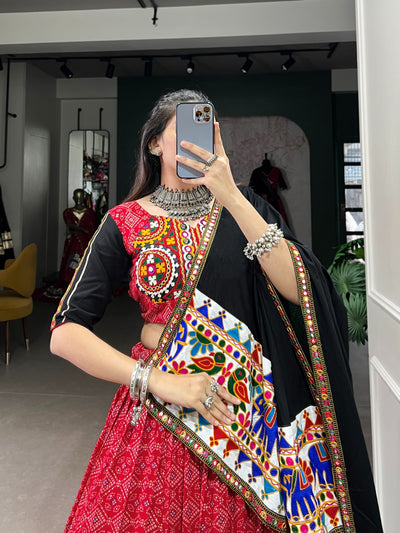 Traditional Gamthi & Mirror Work Chaniya Choli