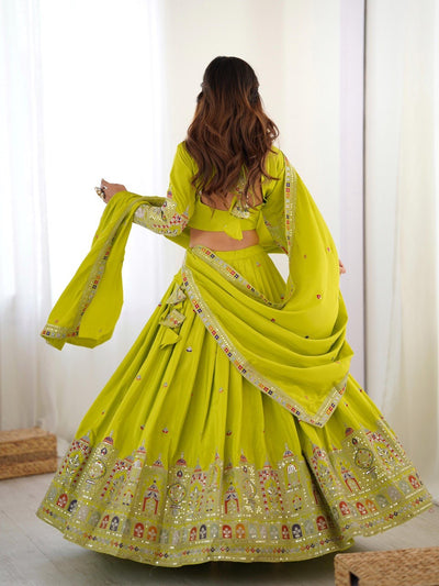 NEON WEDDING LEHENGA WITH CHOLI AND DUPATTA