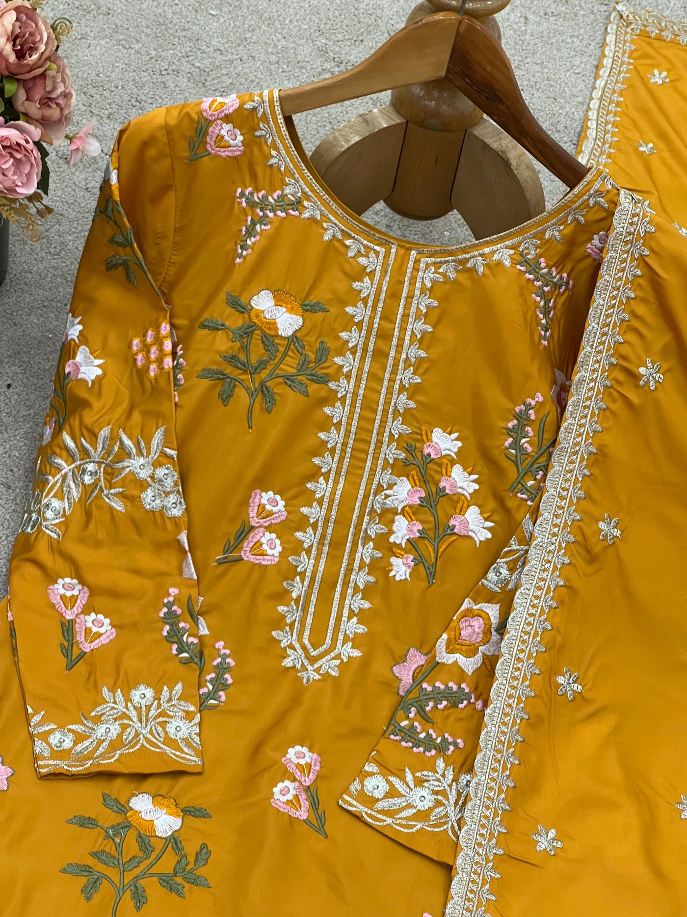Velora – Sequin Embroidered Crepe Silk Ethnic Set