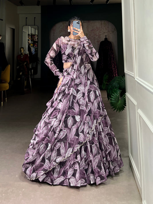 Tabby Silk Hotfix Lehenga Choli – Glamorous Printed Designer Ethnic Wear