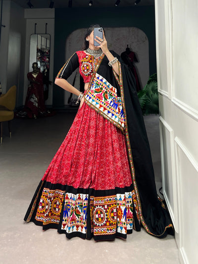 Traditional Gamthi & Mirror Work Chaniya Choli