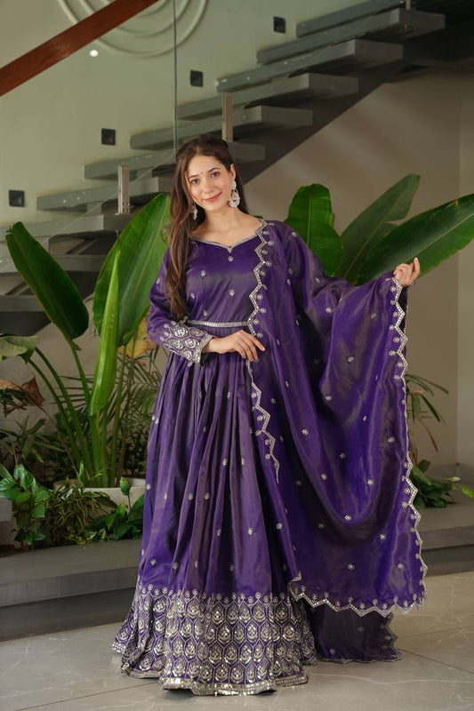 Designer Embroidered Anarkali Suit With Dupatta