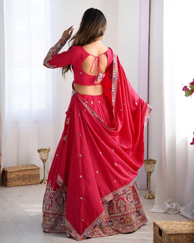 PINK WEDDING LEHENGA WITH CHOLI AND DUPATTA