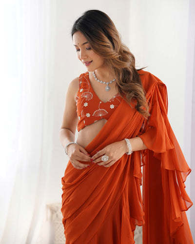 Ready-To-Wear Sharara Saree With Fully Stitched Blouse