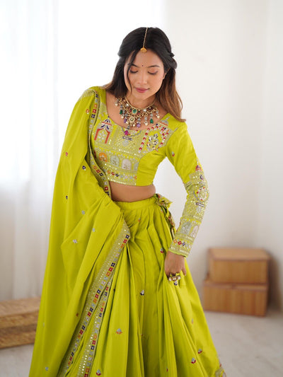 NEON WEDDING LEHENGA WITH CHOLI AND DUPATTA