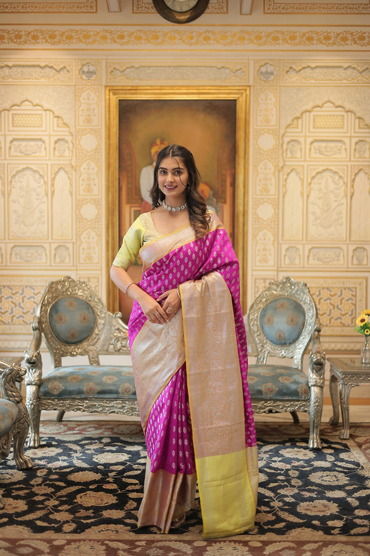 Premium Kanjivaram Silk Saree with Classic Zari Weaving Work