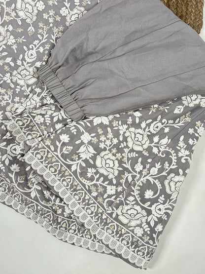 Grey Star Georgette Embroidered Salwar Suit with Sequins Work & Dupatta