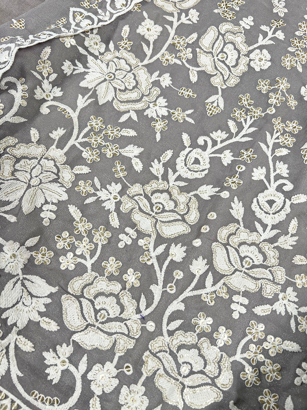 Grey Star Georgette Embroidered Salwar Suit with Sequins Work & Dupatta