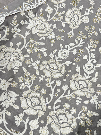 Grey Star Georgette Embroidered Salwar Suit with Sequins Work & Dupatta