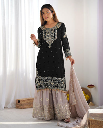 Black Color Festival Designer Suit With Dupatta