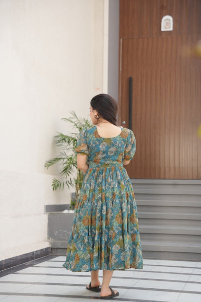 Floral Print Ethnic Dress