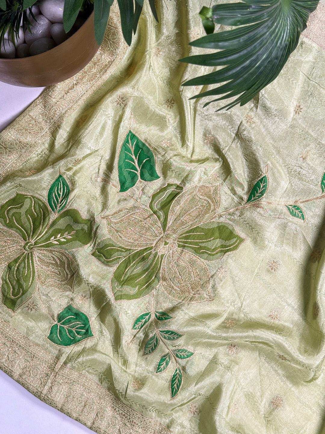 Pastel Green Pure Viscose Zari Weaving Suit with Dupatta