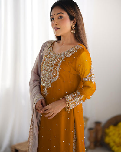Yellow Color Festival Designer Suit With Dupatta