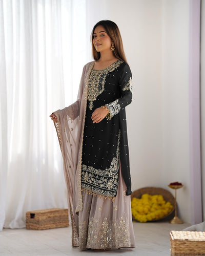 Black Color Festival Designer Suit With Dupatta