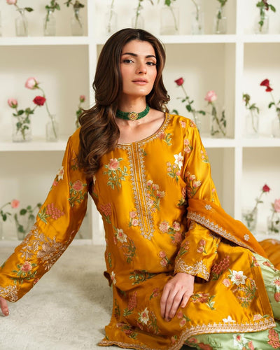 Velora – Sequin Embroidered Crepe Silk Ethnic Set