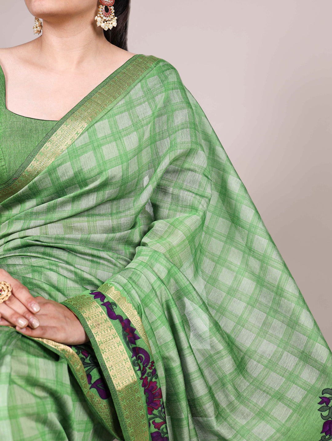 Chanderi Printed Saree with Zari Weaving Work – Elegant Saree Collection