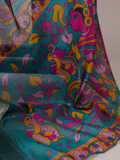 Chanderi Traditional Floral Printed Saree with Zari Weaving – Elegant Saree Collection