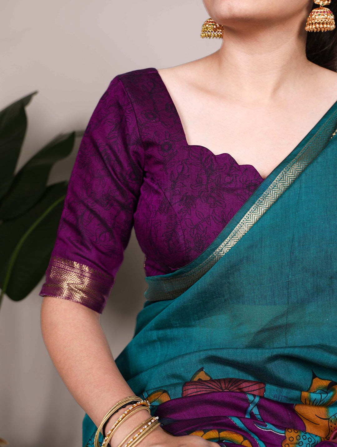 Chanderi Traditional Floral Printed Saree with Zari Weaving – Elegant Saree Collection