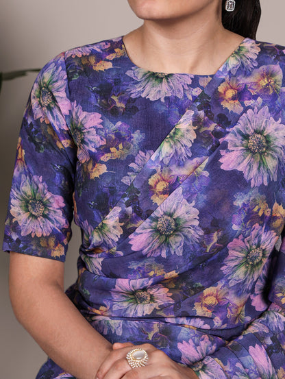 Weightless Marble Floral Printed Saree – Lightweight Floral Saree Collection