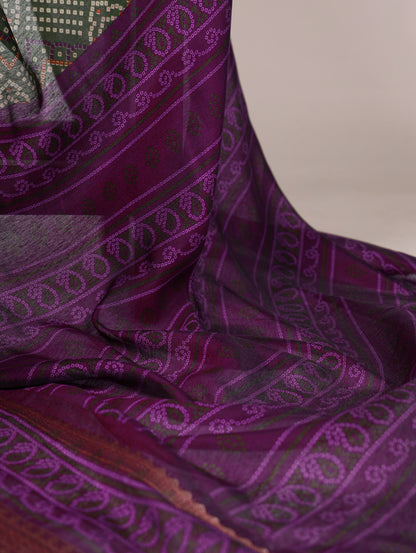 Chanderi Bandhej Printed Saree with Zari Weaving Work – Traditional Saree Collection