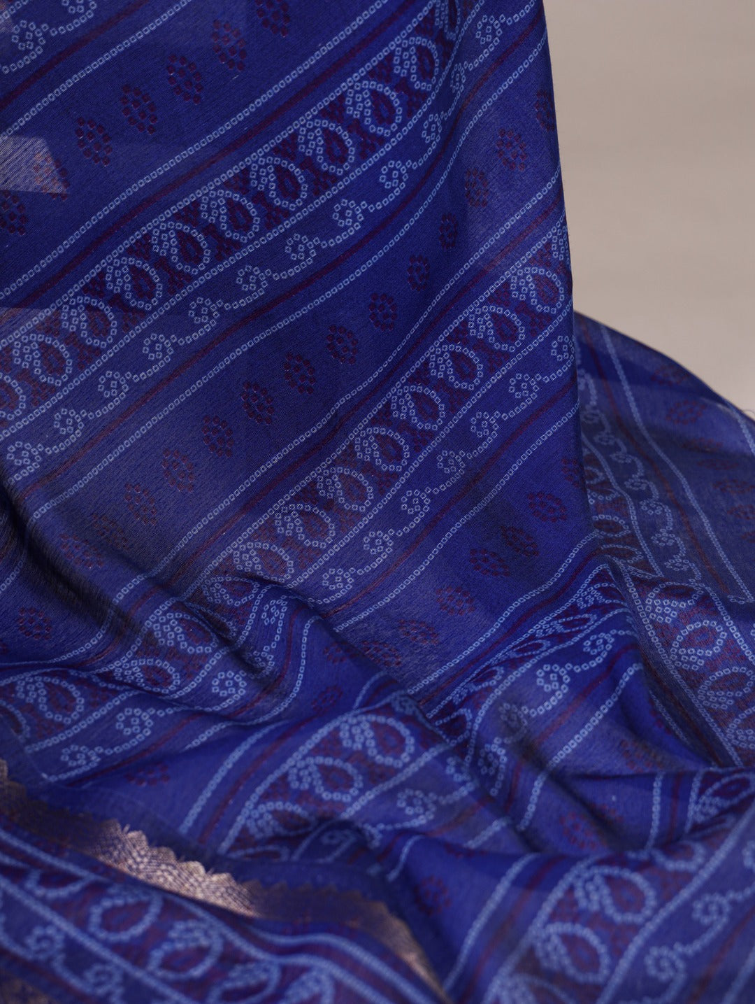 Chanderi Bandhej Printed Saree with Zari Weaving Work – Traditional Saree Collection