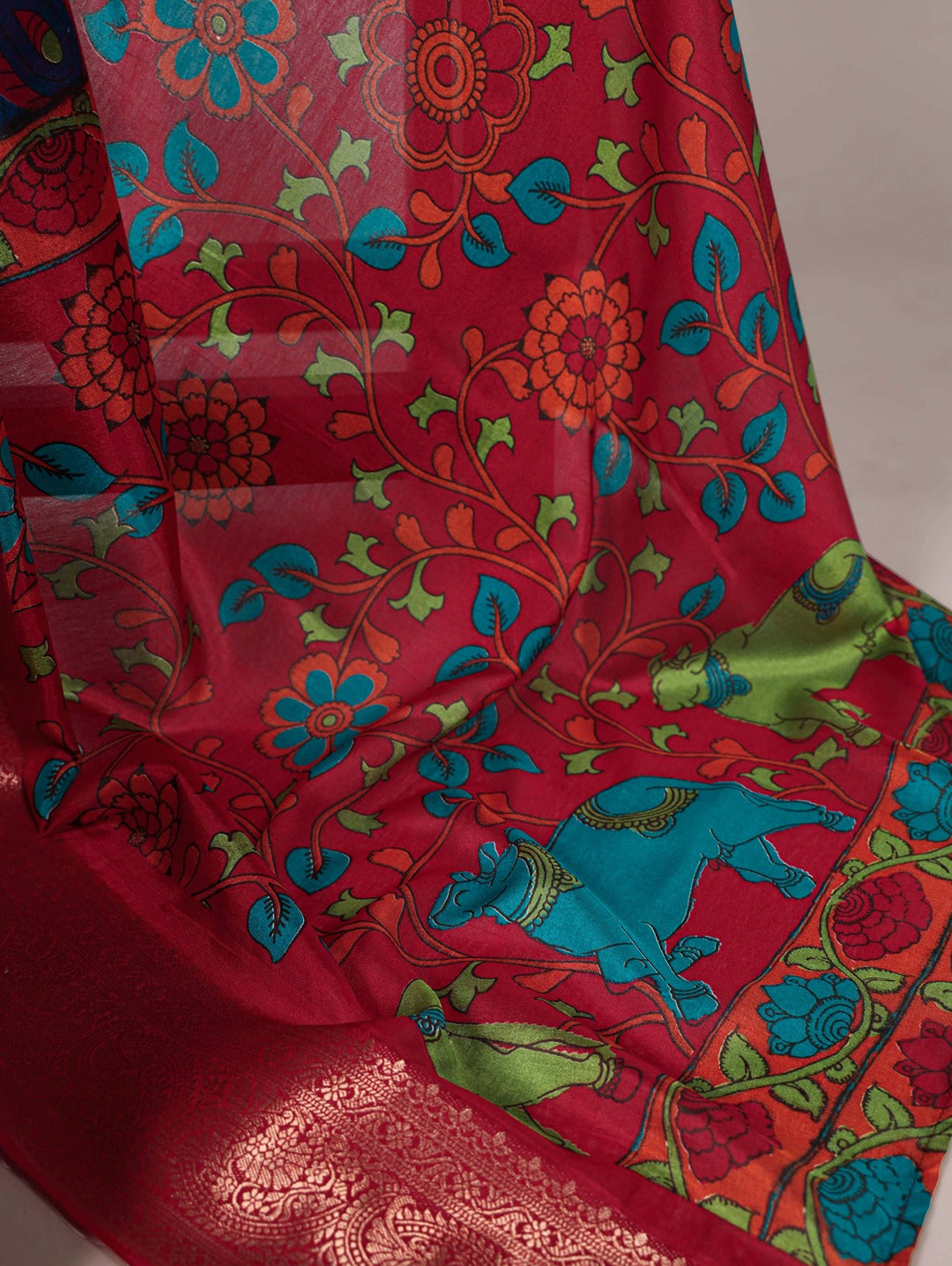 Tussar Silk Printed Saree with Zari Weaving Work – Traditional Saree Collection