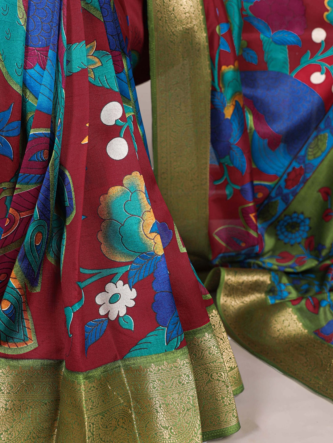 Tussar Silk Printed Saree with Zari Weaving Work – Traditional Saree Collection