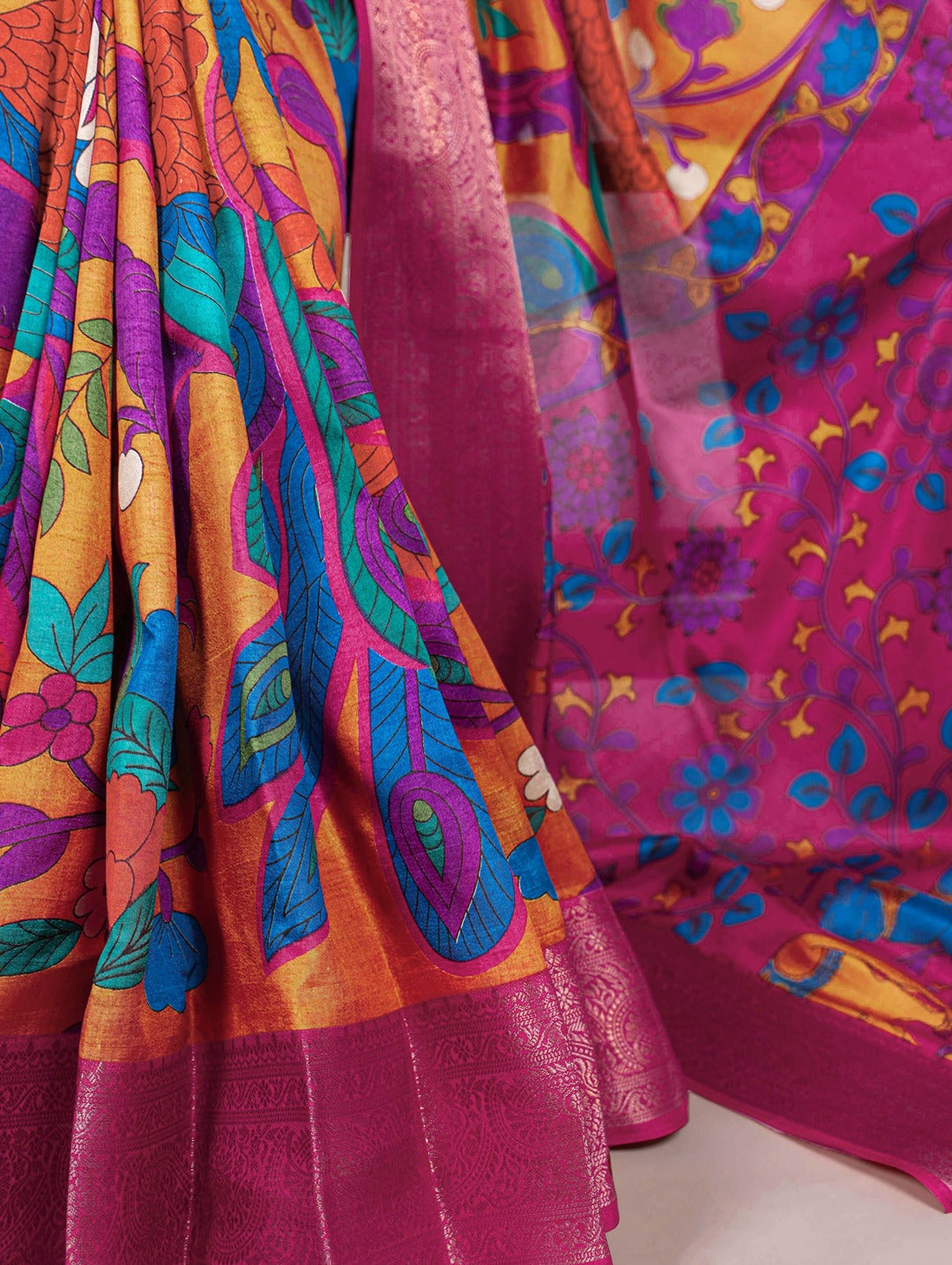 Tussar Silk Printed Saree with Zari Weaving Work – Traditional Saree Collection