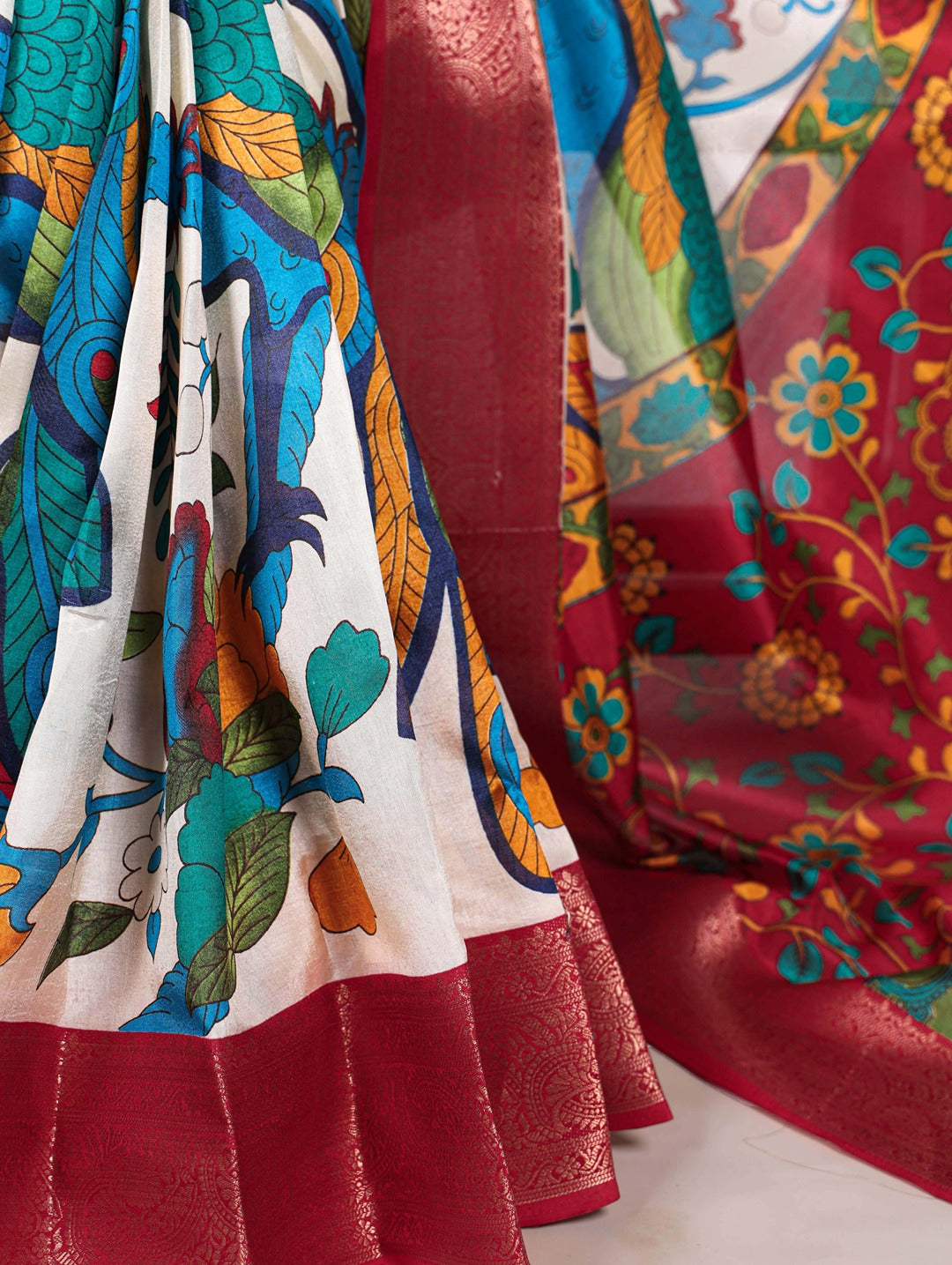 Tussar Silk Printed Saree with Zari Weaving Work – Traditional Saree Collection