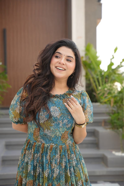 Floral Print Ethnic Dress
