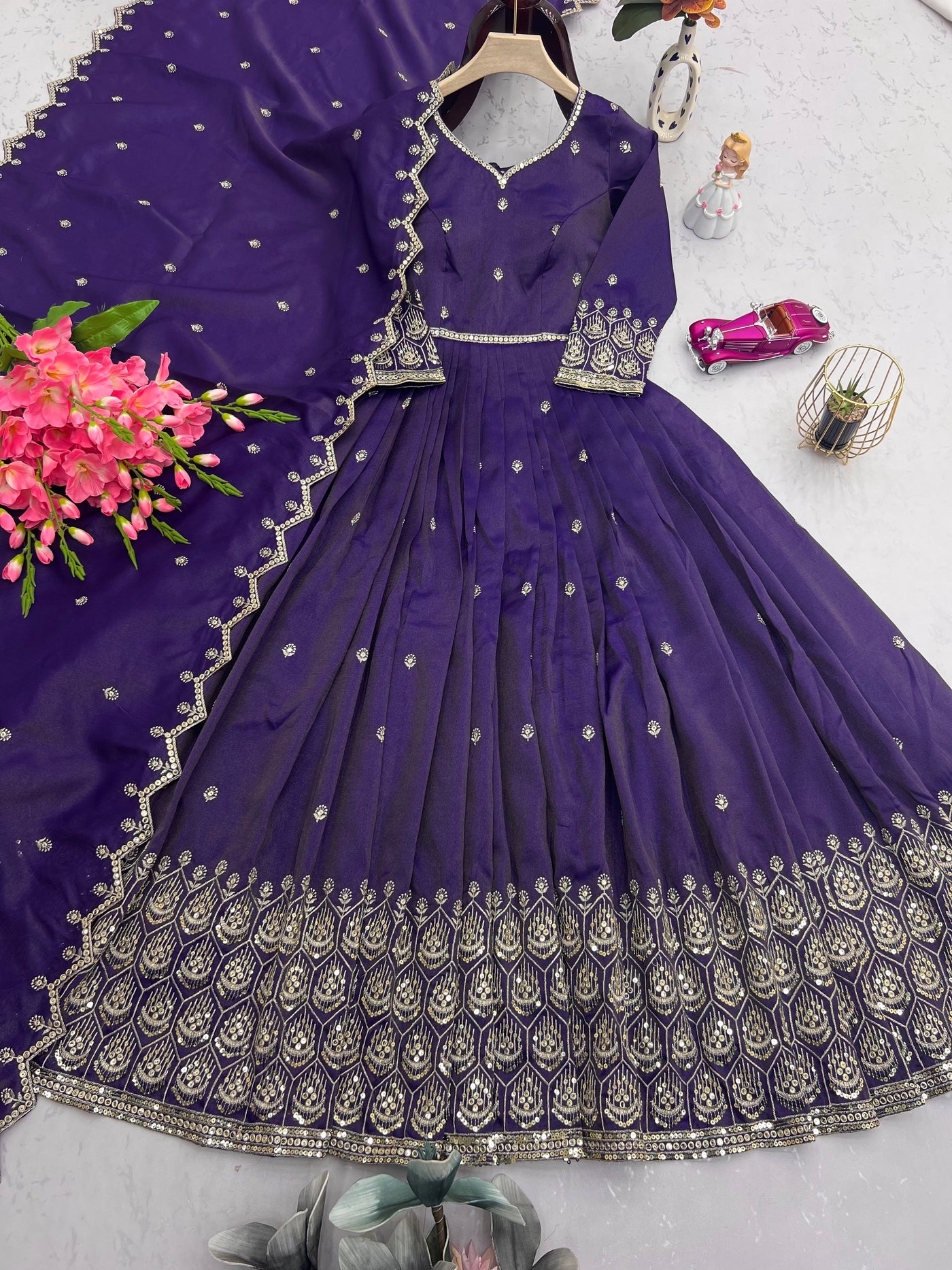 Designer Embroidered Anarkali Suit With Dupatta