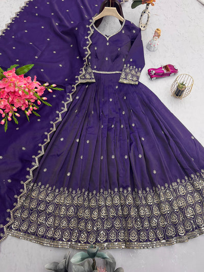 Designer Embroidered Anarkali Suit With Dupatta