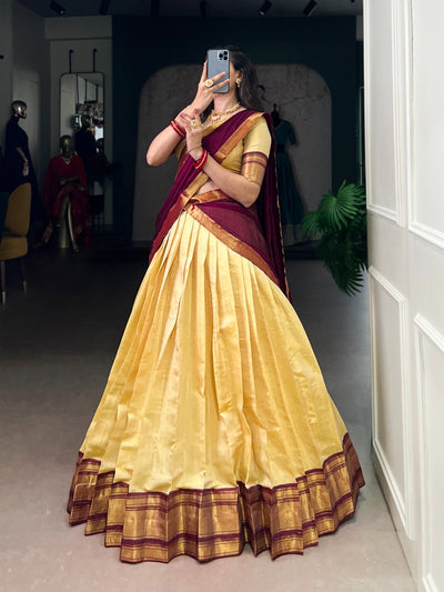 PREETHI – Kanchipuram Zari Weaving Lehenga Collection