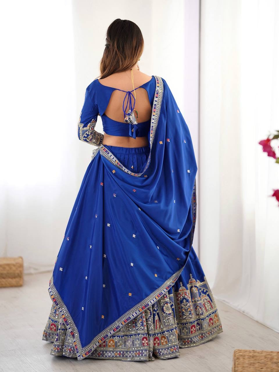 ROYAL BLUE WEDDING LEHENGA WITH CHOLI AND DUPATTA