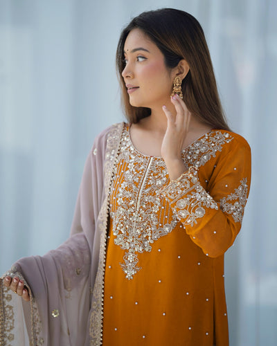 Yellow Color Festival Designer Suit With Dupatta