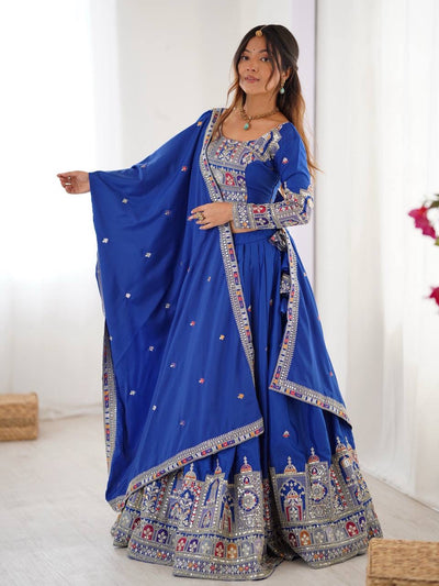 ROYAL BLUE WEDDING LEHENGA WITH CHOLI AND DUPATTA