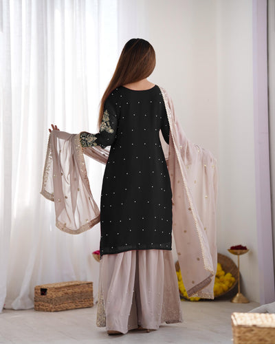 Black Color Festival Designer Suit With Dupatta