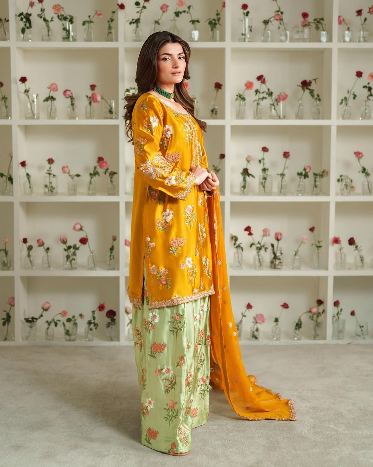 Velora – Sequin Embroidered Crepe Silk Ethnic Set