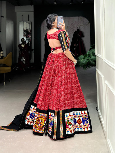 Traditional Gamthi & Mirror Work Chaniya Choli