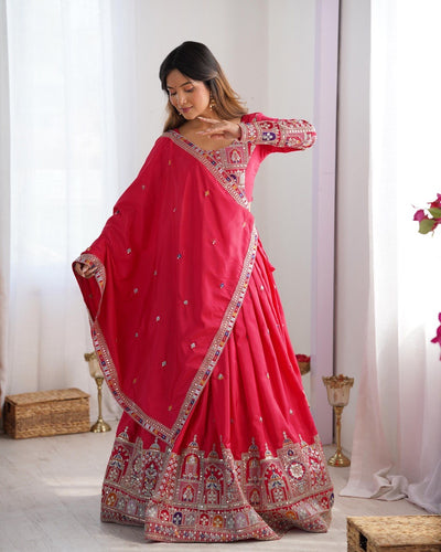PINK WEDDING LEHENGA WITH CHOLI AND DUPATTA