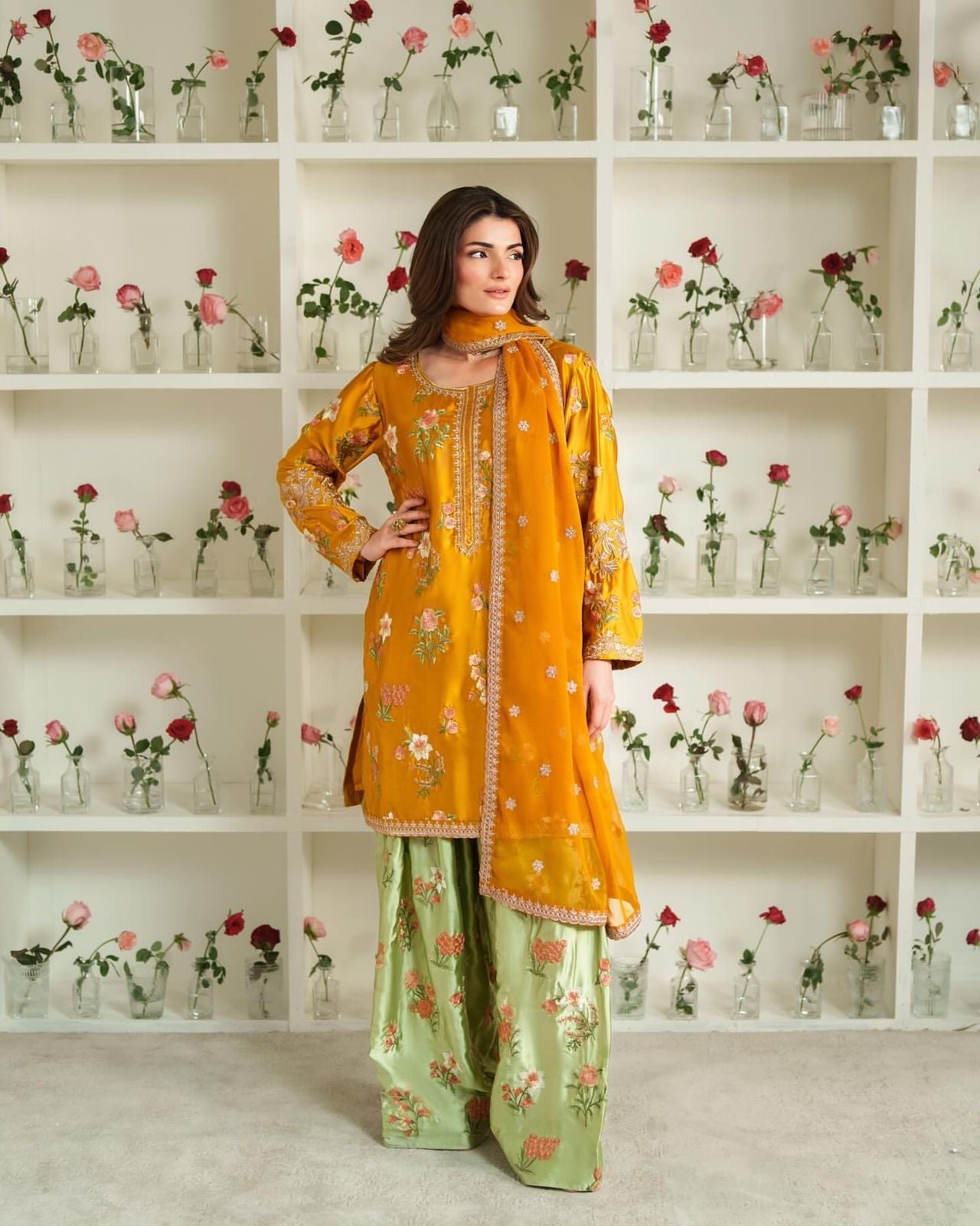 Velora – Sequin Embroidered Crepe Silk Ethnic Set