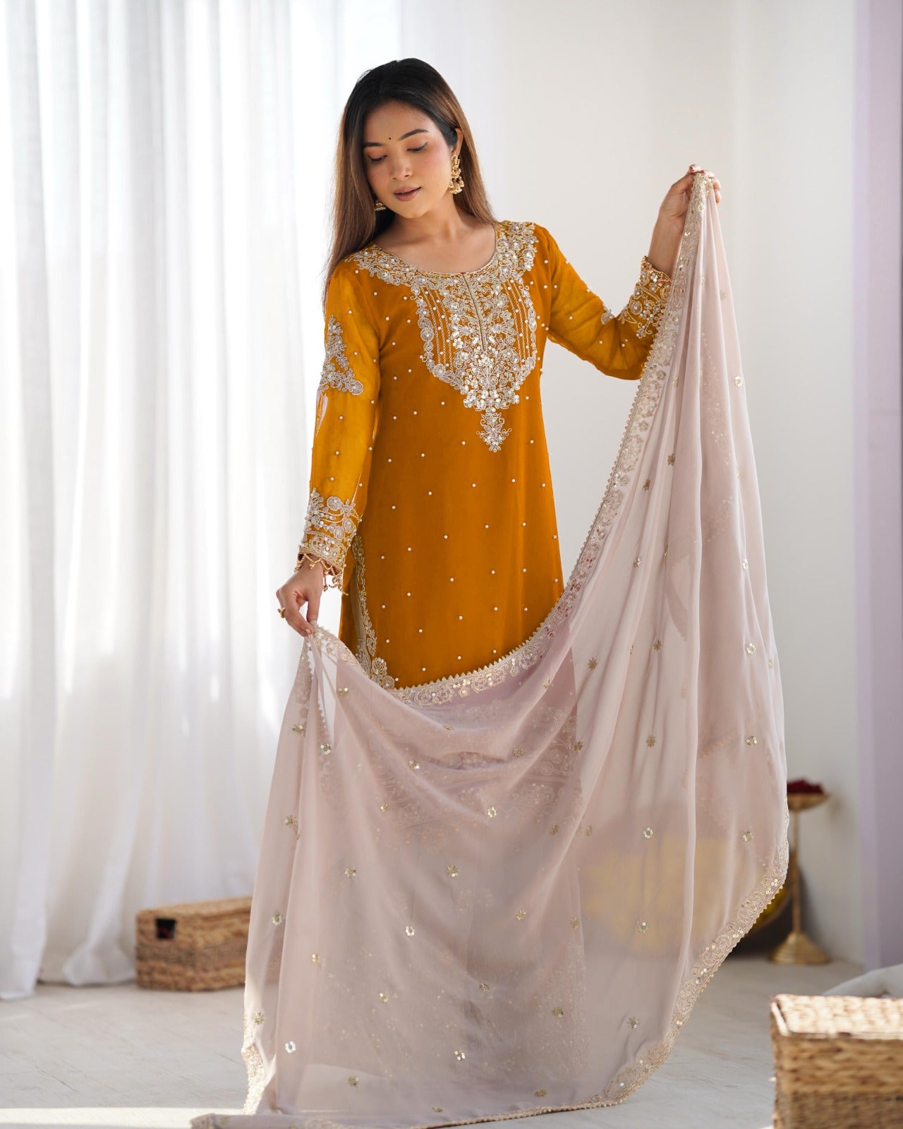 Yellow Color Festival Designer Suit With Dupatta