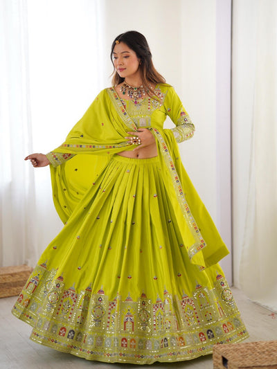 NEON WEDDING LEHENGA WITH CHOLI AND DUPATTA
