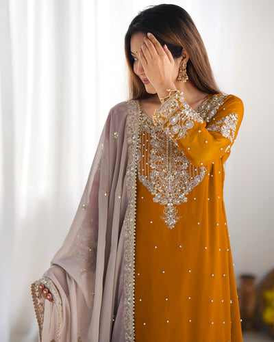Yellow Color Festival Designer Suit With Dupatta