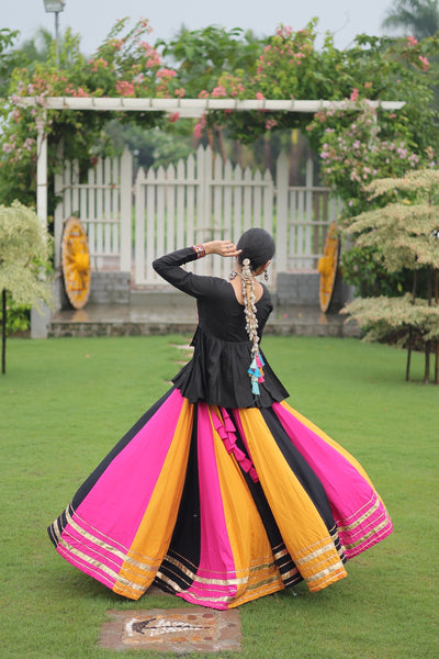 Navratri Special Multicolor Lehenga with Kutchi Gamthi Work- Full Stitched-3